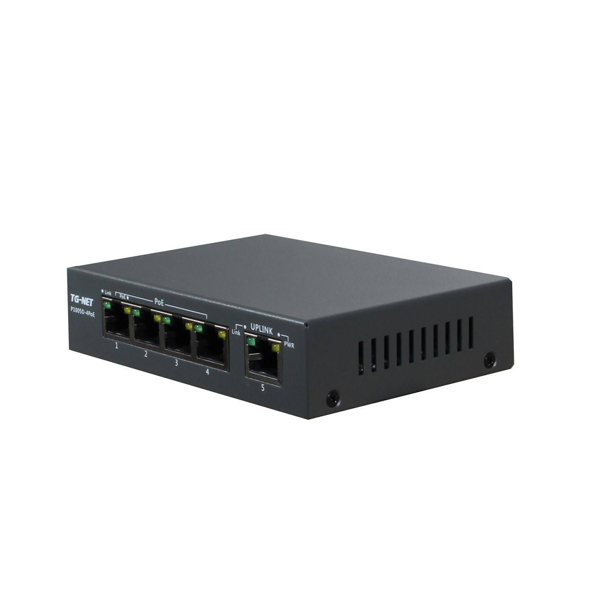 TG-NET P1005D-4POE 4-Port 100 Base-T PoE Switch.SIDE.